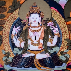 Tranh Thangka Đức Văn Thù Sư Lợi Bồ Tát (Manjushri) 53x66cm | Pháp Tạng