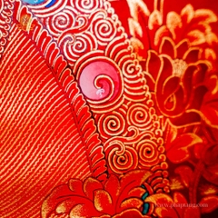 Tranh Thangka Đức Phổ Hiền Bồ Tát Nền Đỏ 91x66cm | Pháp Tạng