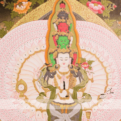 Thangka Đức Quan Âm Thập Nhất Diện 50x60