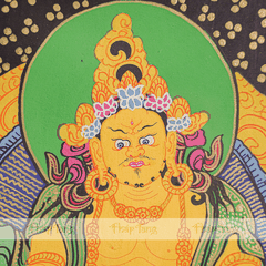 Tranh Thangka Mandala Đức Hoàng Thần Tài Vẽ Vàng 89x89cm | Pháp Tạng