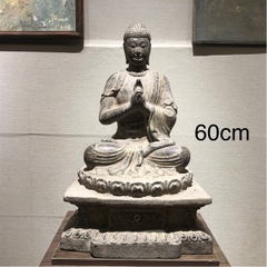 Tượng Đức Đại Nhật Như Lai đá xanh nguyên khối sưu tầm 60cm