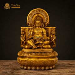 Tượng Đức Hoàng Thần Tài Đồng Đài Loan Pháp Lam (27.5x17x15cm)
