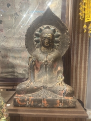 Tượng Phật Thích Ca Đá Xưa Hào Quang Bồ Đề Độc Bản