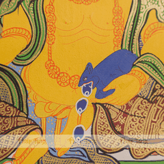 Tranh Thangka Mandala Đức Hoàng Thần Tài Vẽ Vàng 89x89cm | Pháp Tạng