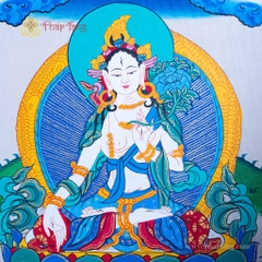 Thangka Đức Tara trắng 22x29