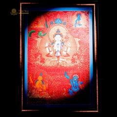 Thangka Đức Bồ Tát Quan Âm Tứ Thủ 91x66