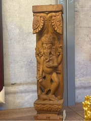 Tượng Đức Hoan Hỷ Thiên Ganesha gỗ Nepal thế đứng