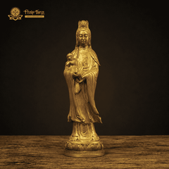 Tượng Đức Bồ Tát Quán Thế Âm Tống Tử đồng 27cm