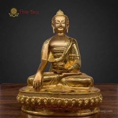Tượng Phật Thích Ca Mâu Ni Mạ Vàng 24K Ấn Độ Ấn Xúc Địa 50cm