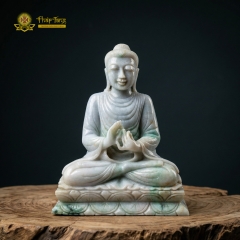 Tượng Phật Thích Ca Ngọc Phỉ Thúy Nguyên Khối 20cm