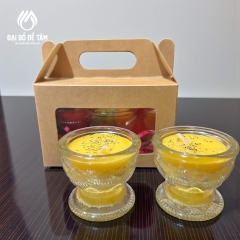 Cặp Nến Bơ Tự Nhiên Ly Thủy Tinh 8H (Đỏ/Vàng)