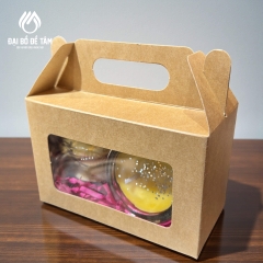 Cặp Nến Bơ Tự Nhiên Ly Thủy Tinh 8H (Đỏ/Vàng)