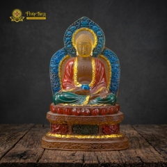 Tượng Đức Phật A Di Đà Lưu Ly Đa Sắc Cao Cấp 20cm