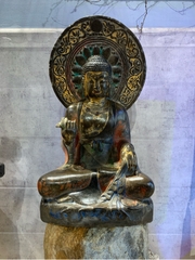 Tượng Phật Thích Ca Đá Xanh Nguyên Khối Xưa Sưu Tầm 70cm