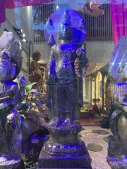 Tượng Đức A Di Đà đá xanh nguyên khối sưu tầm 95cm