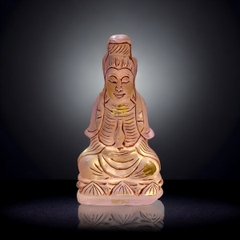 Tượng Đức Bồ Tát Quán Thế Âm ngọc Naga các màu phủ nhũ (17x9x4)