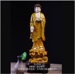 Tượng Đức A Di Đà gỗ Kim Tơ Nam Mộc 50cm thế đứng