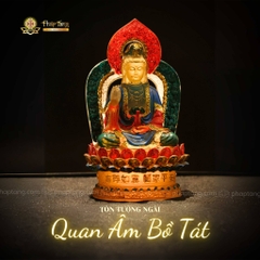 Tượng Đức Bồ Tát Quán Thế Âm lưu ly cao cấp dáng ngồi (22cm)