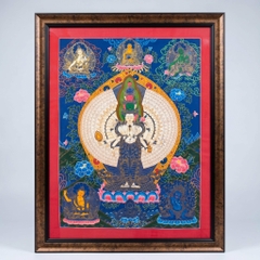 Tranh Thangka Quan Âm Thập Nhất Diện NePal | Pháp Tạng