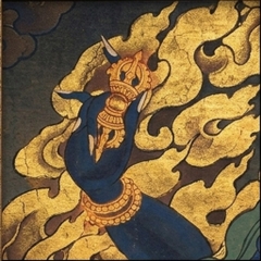 Thangka Cổ Kim Cang Thủ Bồ Tát - Vajrapani -  Độc Bản Gia Trì Tu Viện Nepal