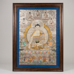 Tranh Thangka Bổn Sư Thích Ca Vẽ Bạc Tu Viện Gompa 90x120cm | Pháp Tạng