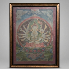 Tranh Thangka Đức Chuẩn Đề Bồ Tát – Vẽ Tay Tu Viện Gompa Nepal 87×67cm | Pháp Tạng