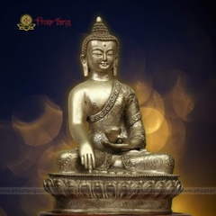 Tượng Phật Thích Ca Nepal Đồng Mạ Bạc 22cm - Pháp Tạng