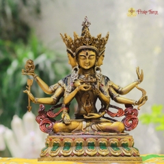 Tượng Đức Phật Đảnh Tôn Thắng đồng Pháp Lam Đài Loan cao 33cm