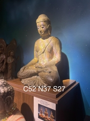 Tượng Đức Bổn Sư Thích Ca ấn xúc địa đá nguyên khối xưa sưu tầm 50cm