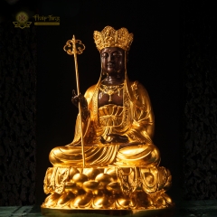 Tượng Bồ Tát Địa Tạng Vương Đồng Việt Nam Mạ Vàng 9999 40cm