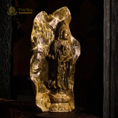 Tượng Bồ Tát Quán Thế Âm Đá Sùng Đô Việt Nam 55cm – Đá Quý Hiếm Nguyên Khối