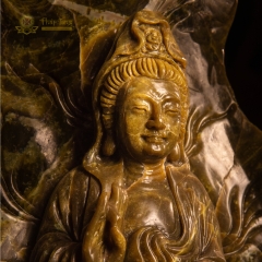 Tượng Bồ Tát Quán Thế Âm Đá Sùng Đô Việt Nam 55cm – Đá Quý Hiếm Nguyên Khối