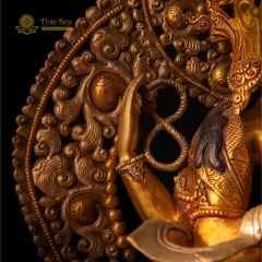 Tượng Bồ Tát Quan Thế Âm Tứ Thủ Đồng Mạ Vàng Nepal Mật Tông 60cm