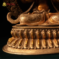 Tượng Bồ Tát Quan Thế Âm Tứ Thủ Đồng Mạ Vàng Nepal Mật Tông 60cm