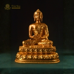Tượng Phật Thích Ca Mâu Ni Đồng Mạ Vàng 24K Mật Tông 30cm