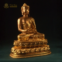 Tượng Phật Thích Ca Mâu Ni Đồng Mạ Vàng 24K Mật Tông 30cm