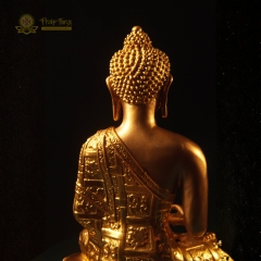 Tượng Phật Thích Ca Mâu Ni Đồng Mạ Vàng 24K Mật Tông 30cm