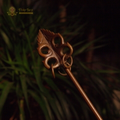 Tượng Bồ Tát Địa Tạng Vương Đồng Đen Nguyên Khối Hào Quang Lửa 65cm