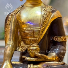 Tượng Phật Thích Ca Mâu Ni Đồng Mạ Vàng 21cm Nepal