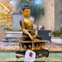 Tượng Phật Thích Ca Mâu Ni Đồng Mạ Vàng 21cm Nepal