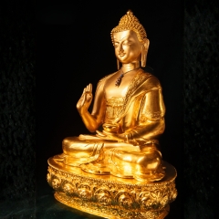 Tượng Phật Thích Ca Mâu Ni Đồng Mạ Vàng 24K Tư Thế Giáo Hóa 60cm