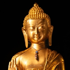 Tượng Phật Thích Ca Mâu Ni Đồng Mạ Vàng 24K Tư Thế Giáo Hóa 60cm