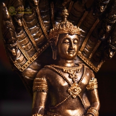 Tượng Phật Thích Ca Mâu Ni Được Rắn Thần Naga Che Mưa 31cm – Tích Muchalinda