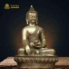 Tượng Phật Thích Ca Nepal Đồng Mạ Bạc 22cm - Pháp Tạng