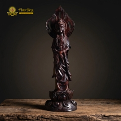 Tượng Quán Thế Âm Bồ Tát Gỗ Myanmar 70cm