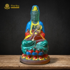 Tượng Quán Thế Âm Bồ Tát Tống Tử Lưu Ly Cao Cấp 22cm
