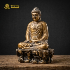 Tượng Phật Thích Ca Mâu Ni Đồng Vàng Việt Nam 30cm – Đúc Thủ Công Cao Cấp