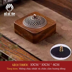 Lư Đốt Trầm Hương - Lư Xông Trầm Hương Gỗ Tự Nhiên Nắp Đồng Cao Cấp