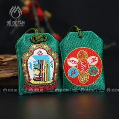 Túi Phước Kalachakra (Kim Cang Thời Luân) Vải Thêu - Bình An, May Mắn | Siêu Thị Bồ Đề Tâm