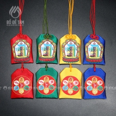 Túi Phước Kalachakra (Kim Cang Thời Luân) Vải Thêu - Bình An, May Mắn | Siêu Thị Bồ Đề Tâm